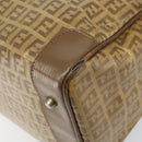 FENDI Zucchino Canvas Hand Bag PVC Beige Silver Auth ti3726-15