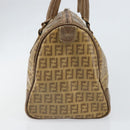 FENDI Zucchino Canvas Hand Bag PVC Beige Silver Auth ti3726-4