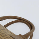 FENDI Zucchino Canvas Hand Bag PVC Beige Silver Auth ti3726-8