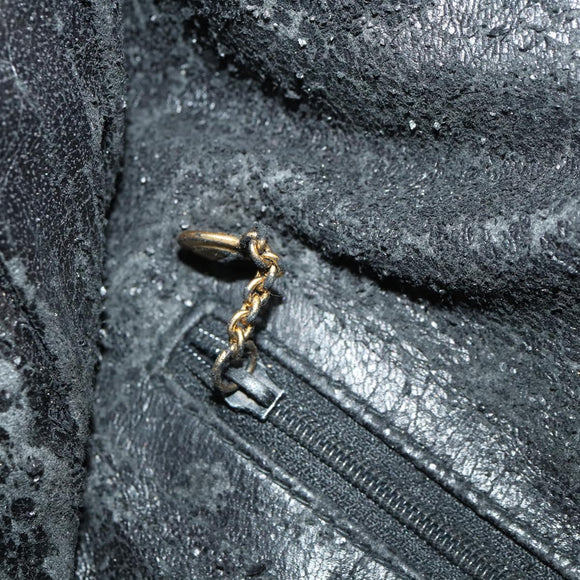 GUCCI Bamboo Shoulder Bag Suede Black Gold 01 1014 1577 Auth ti3727