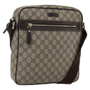 GUCCI GG Supreme Shoulder Bag PVC Beige Gold 201448 Auth ti3728-1