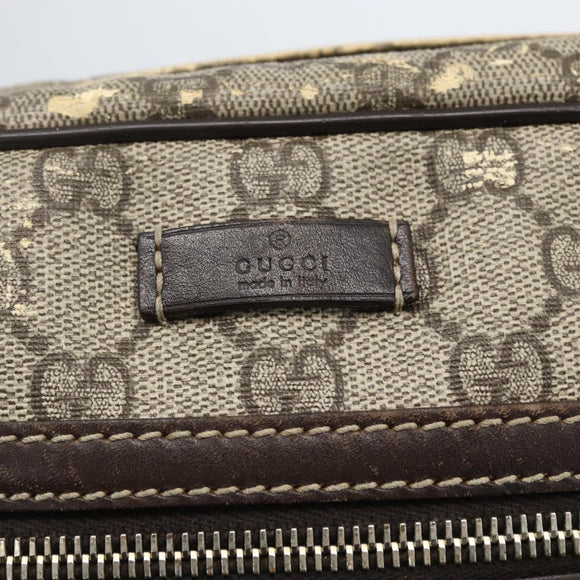 GUCCI GG Supreme Shoulder Bag PVC Beige Gold 201448 Auth ti3728