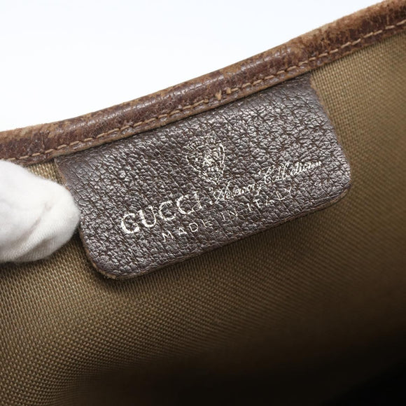 GUCCI GG Supreme Web Sherry Line Tote Bag PVC Beige Gold 16 002 4487 Auth ti3729