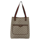 GUCCI GG Supreme Web Sherry Line Tote Bag PVC Beige Gold 16 002 4487 Auth ti3729-2