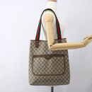 GUCCI GG Supreme Web Sherry Line Tote Bag PVC Beige Gold 16 002 4487 Auth ti3729-21