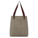 GUCCI GG Supreme Web Sherry Line Tote Bag PVC Beige Gold 16 002 4487 Auth ti3729-3