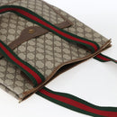 GUCCI GG Supreme Web Sherry Line Tote Bag PVC Beige Gold 16 002 4487 Auth ti3729-6