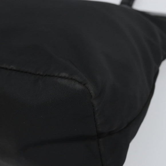 PRADA Tote Bag Nylon Black Silver Auth ti3730