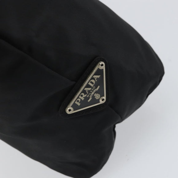 PRADA Tote Bag Nylon Black Silver Auth ti3730