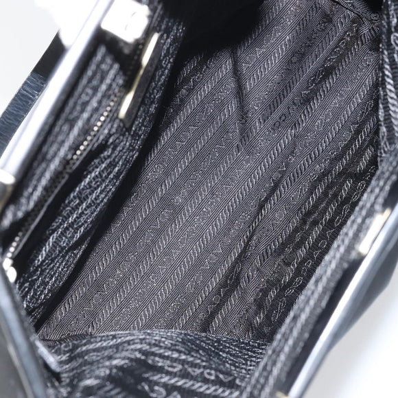 PRADA Tote Bag Nylon Black Silver Auth ti3730