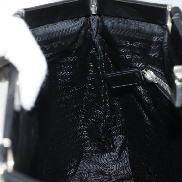 PRADA Tote Bag Nylon Black Silver Auth ti3730
