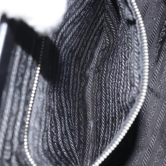 PRADA Tote Bag Nylon Black Silver Auth ti3730