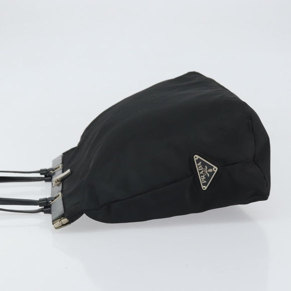PRADA Tote Bag Nylon Black Silver Auth ti3730