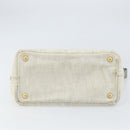 PRADA Canapa PM Hand Bag Canvas 2way Gray Gold Auth ti3731-5