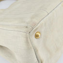 PRADA Canapa PM Hand Bag Canvas 2way Gray Gold Auth ti3731-18