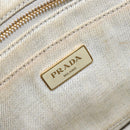 PRADA Canapa PM Hand Bag Canvas 2way Gray Gold Auth ti3731-20