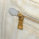 PRADA Canapa PM Hand Bag Canvas 2way Gray Gold Auth ti3731-23