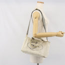PRADA Canapa PM Hand Bag Canvas 2way Gray Gold Auth ti3731-27