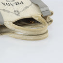 PRADA Canapa PM Hand Bag Canvas 2way Gray Gold Auth ti3731-6