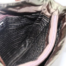 PRADA Handtas Nylon Leer Kaki Zilver Auth ti3735-19