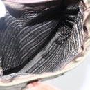 PRADA Handtas Nylon Leer Kaki Zilver Auth ti3735-24
