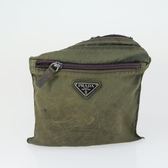 PRADA Shoulder Bag Nylon 2 Set Khaki Auth ti3736