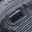 PRADA Tote Bag Nylon Leder Grau Silber Auth ti3737-18