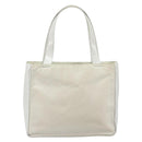 PRADA Tote Bag Nylon Leder Grau Silber Auth ti3737-2