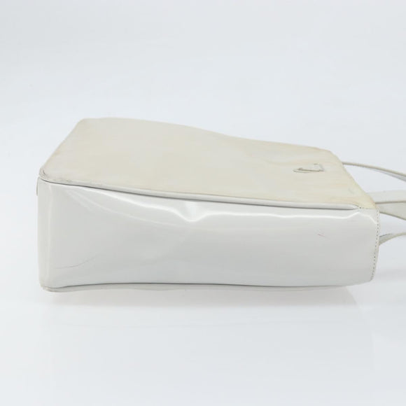 PRADA Tote Bag Nylon Leder Grau Silber Auth ti3737