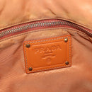 PRADA Tote Bag Nylon Leather Khaki Gold Auth ti3738-22