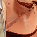 PRADA Tote Bag Nylon Leather Khaki Gold Auth ti3738-27