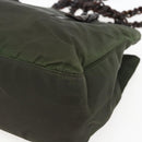 PRADA Shoulder Bag Nylon Plastic Leather Khaki Auth ti3739-10