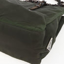 PRADA Shoulder Bag Nylon Plastic Leather Khaki Auth ti3739-12