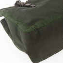 PRADA Shoulder Bag Nylon Plastic Leather Khaki Auth ti3739-13