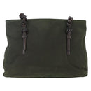 PRADA Shoulder Bag Nylon Plastic Leather Khaki Auth ti3739-2