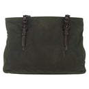PRADA Shoulder Bag Nylon Plastic Leather Khaki Auth ti3739-3