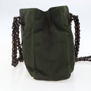 PRADA Shoulder Bag Nylon Plastic Leather Khaki Auth ti3739-5
