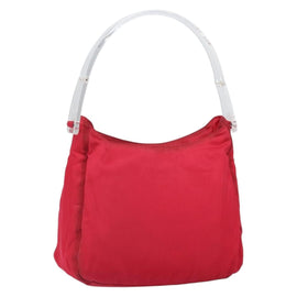 PRADA Tote Bag Nylon plastic Red Auth ti3740