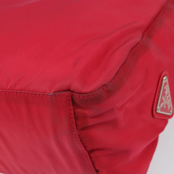 PRADA Tote Bag Nylon plastic Red Auth ti3740