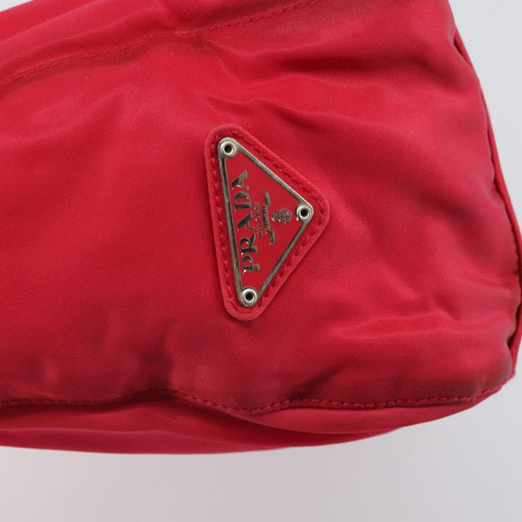 PRADA Tote Bag Nylon plastic Red Auth ti3740
