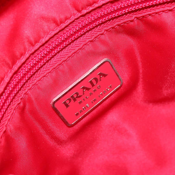 PRADA Tote Bag Nylon plastic Red Auth ti3740