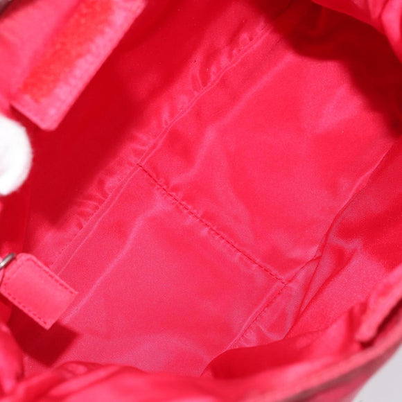 PRADA Tote Bag Nylon plastic Red Auth ti3740