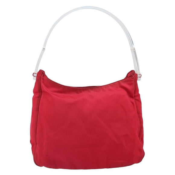 PRADA Tote Bag Nylon plastic Red Auth ti3740
