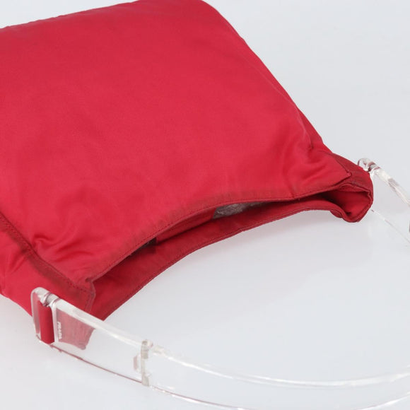 PRADA Tote Bag Nylon plastic Red Auth ti3740