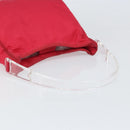 PRADA Tote Bag Nylon plastic Red Auth ti3740-7