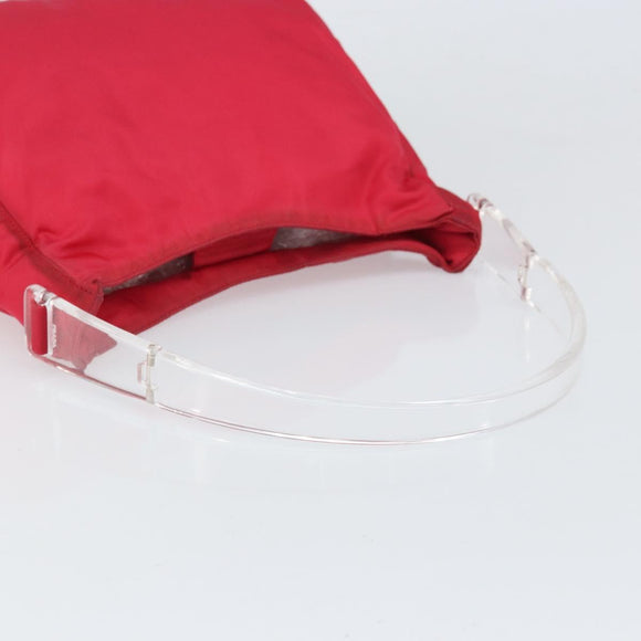 PRADA Tote Bag Nylon plastic Red Auth ti3740