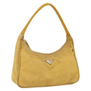 PRADA Hand Bag Nylon Yellow Silver Auth ti3741-1