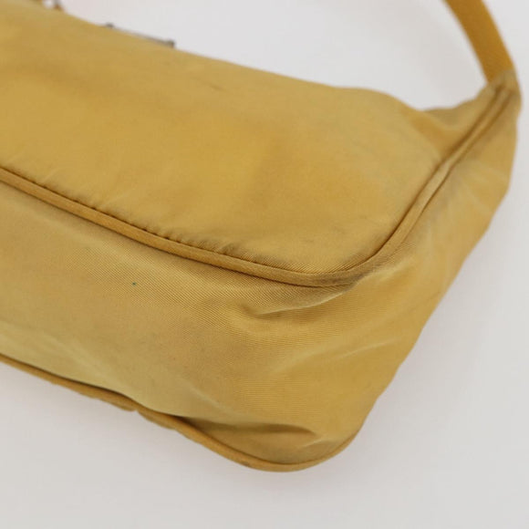PRADA Hand Bag Nylon Yellow Silver Auth ti3741