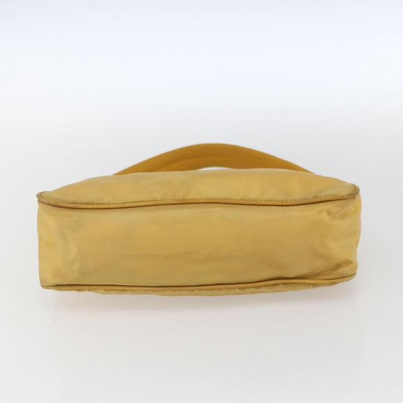 PRADA Hand Bag Nylon Yellow Silver Auth ti3741