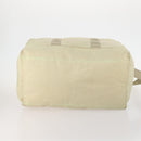 PRADA Boston Bag Nylon Cream Beige Auth ti3742-5